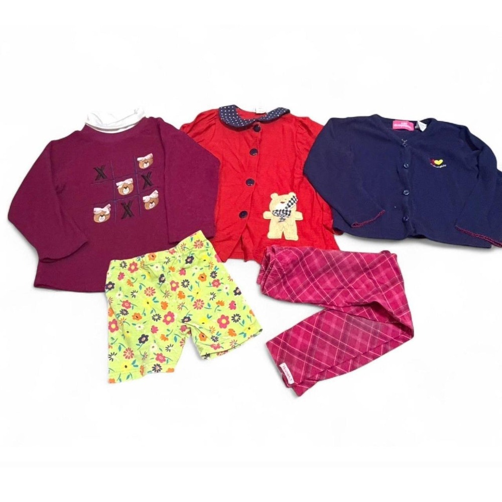 Vintage Girls Size 4 Clothing Lot Healthtex Kids Headquarters Bear Floral 5 Pc